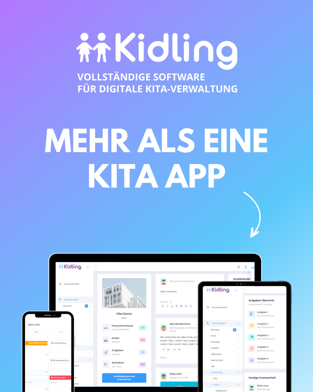 Kidling - mehr als eine Kita App - vollständige Kita Software